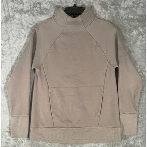 Fabletics Women Sweater Size Small Pullover Long Sleeve Pockets Fleece Mock Gray